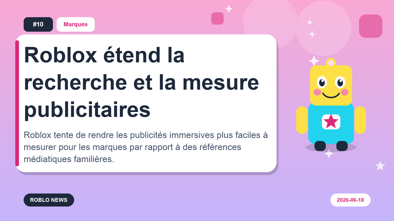 Roblox étend la recherche et la mesure publicitaires