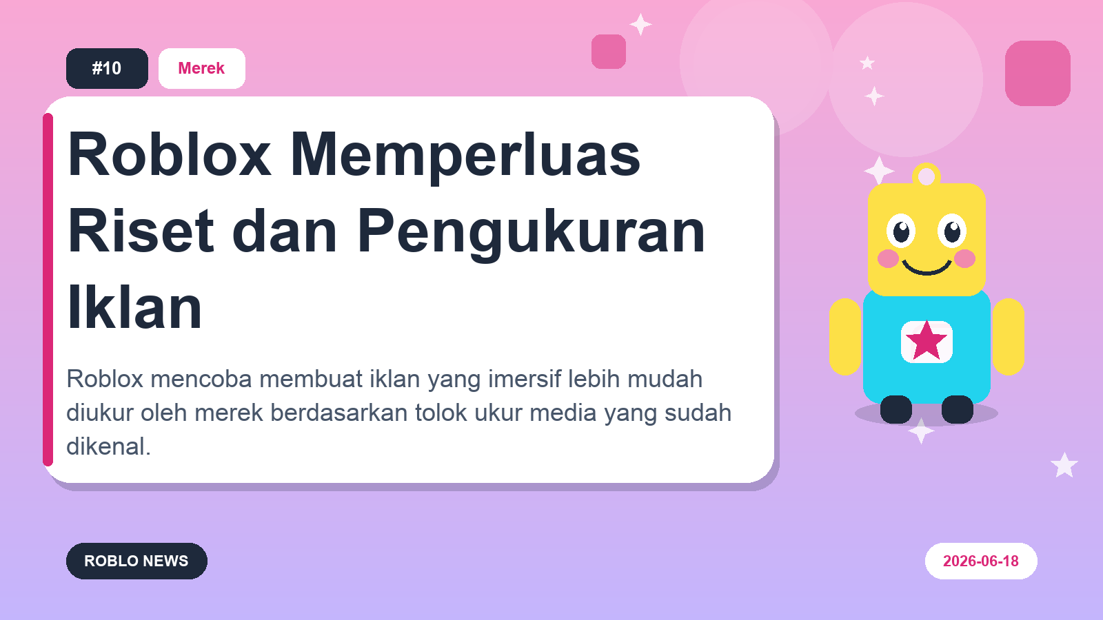 Roblox Memperluas Riset dan Pengukuran Iklan