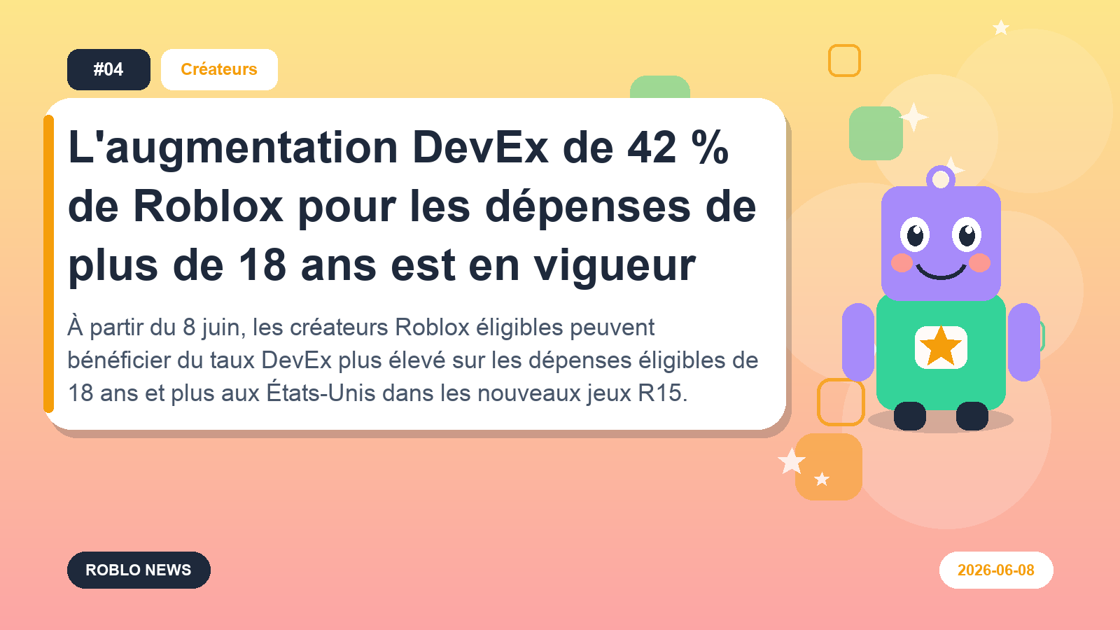 L'augmentation DevEx de 42 % de Roblox pour les dépenses de plus de 18 ans est en vigueur