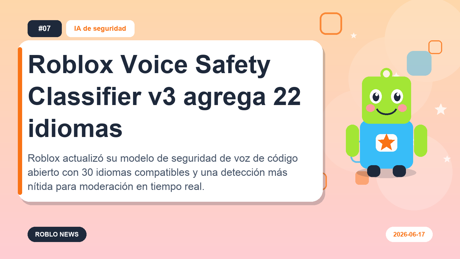 Roblox Voice Safety Classifier v3 agrega 22 idiomas