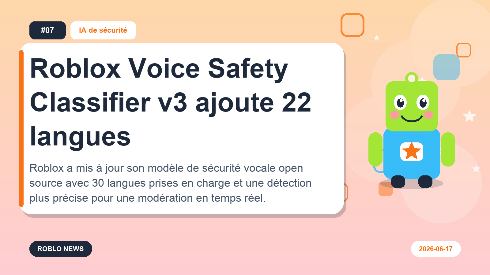 Roblox Voice Safety Classifier v3 ajoute 22 langues