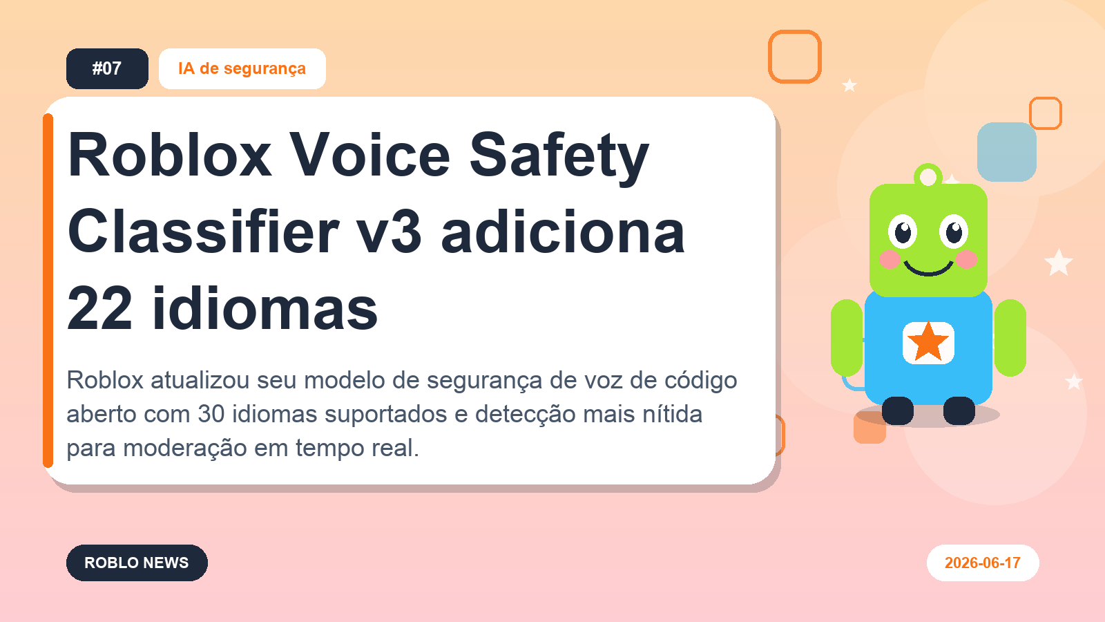 Roblox Voice Safety Classifier v3 adiciona 22 idiomas